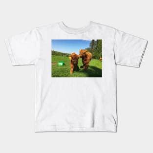 Scottish Highland Cattle Calves 1760 Kids T-Shirt